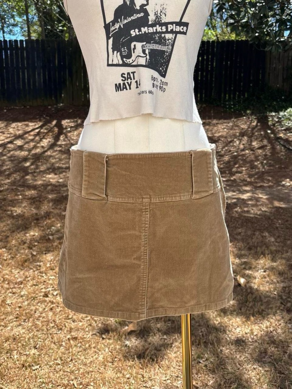 2000s y2k vintage XOXO Jeans tan corduroy mini skirt 🍸